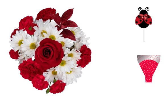 BQT MIX  SPE BOX - BQT LUCKY LADY BUG - UB00087070(Bunches)