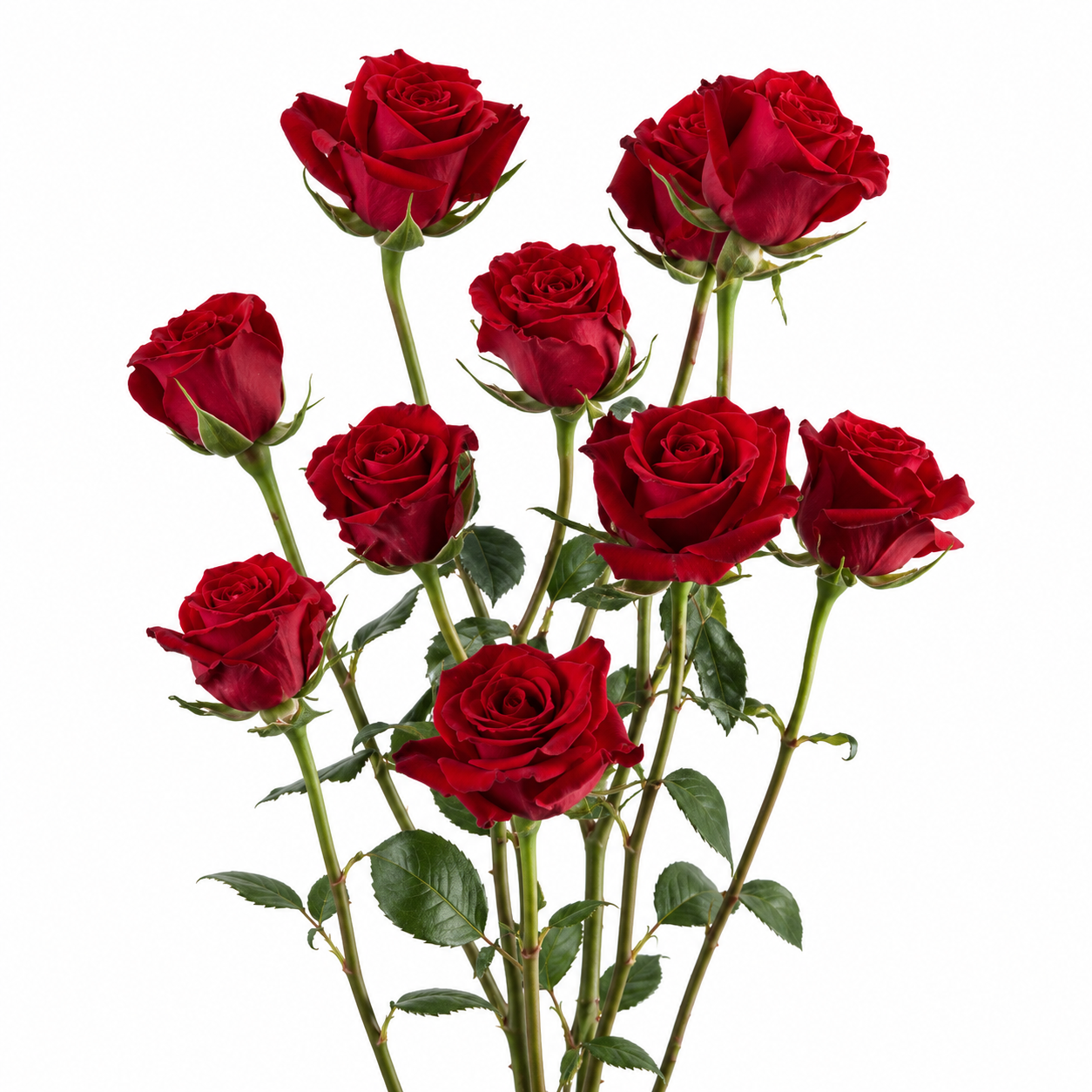 SPRAY ROSES RED MIKADO 10ST 50